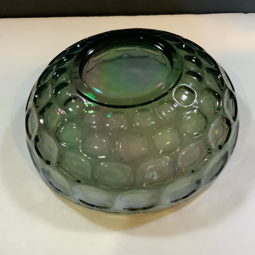 Vtg Federal Indiana Glass Bowl Iridescent Carnival Thumbprint Mid Century #18 - Picture 4 of 6